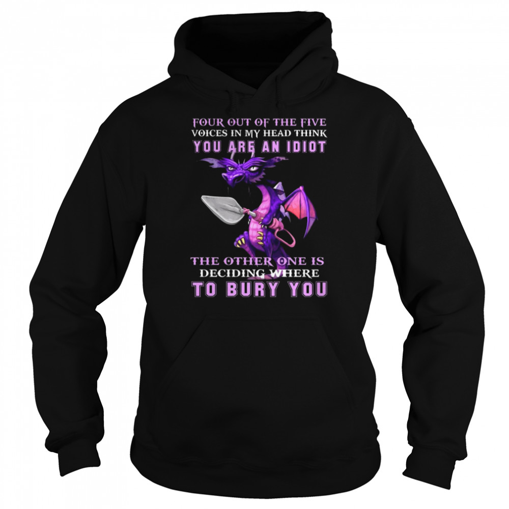 Dragon four out of the five voices in my head think You are an Idiot  Unisex Hoodie