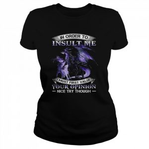 Dragon in order to insult me I must first value your opinion nice try though  Classic Women's T-shirt