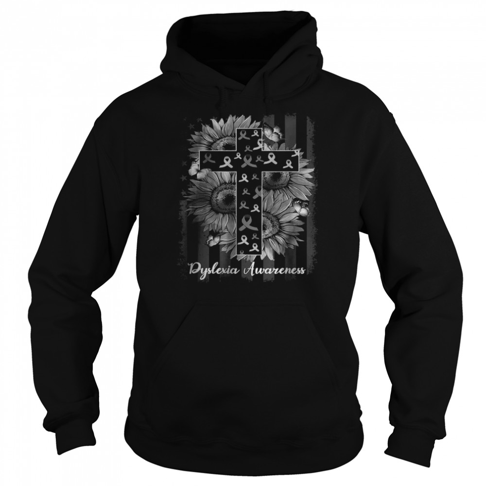 Dyslexia Awareness Sunflower Supporter Warrior T-Shirt Unisex Hoodie