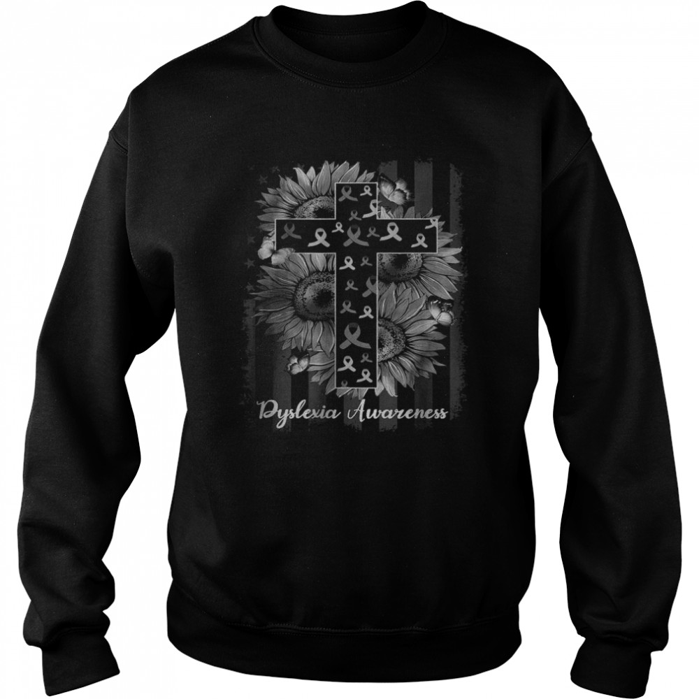 Dyslexia Awareness Sunflower Supporter Warrior T-Shirt Unisex Sweatshirt