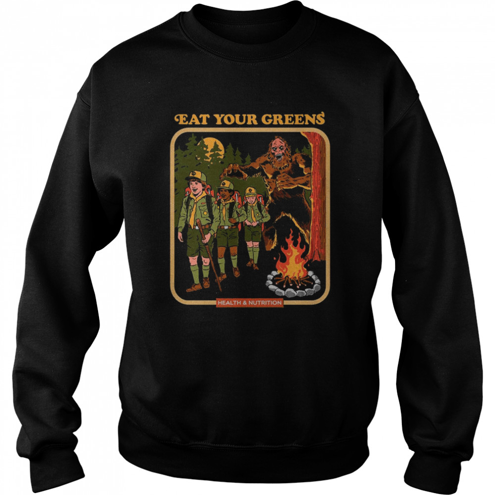 Eat Your Greens Scout Boys Bigfoot Funny Vintage Kids Art  Unisex Sweatshirt