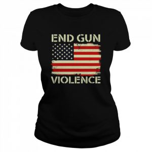 End gun violence stop gun violence uvalde American flag  Classic Women's T-shirt