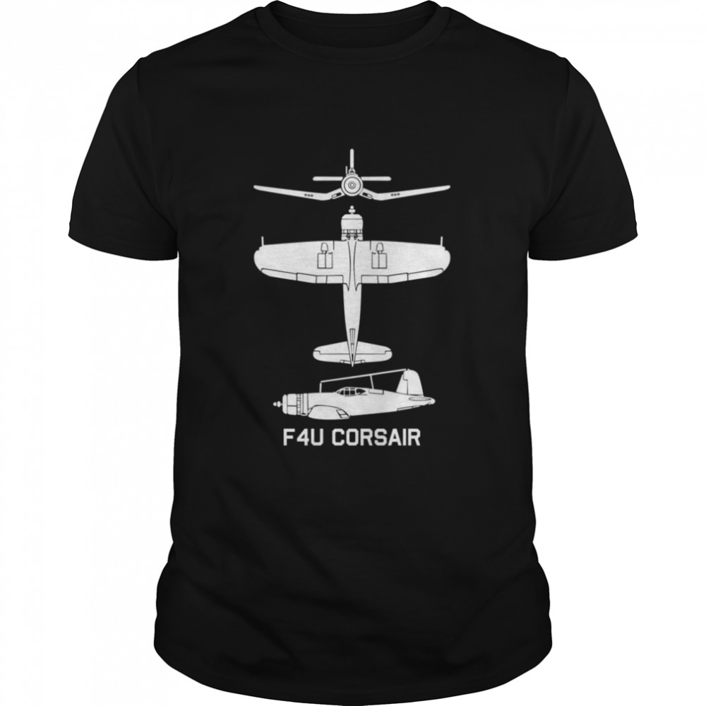 F4U Corsair American WW2 Fighter Plane Silhouettes Shirt