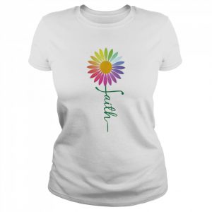 Faith cross flower rainbow  Classic Women's T-shirt