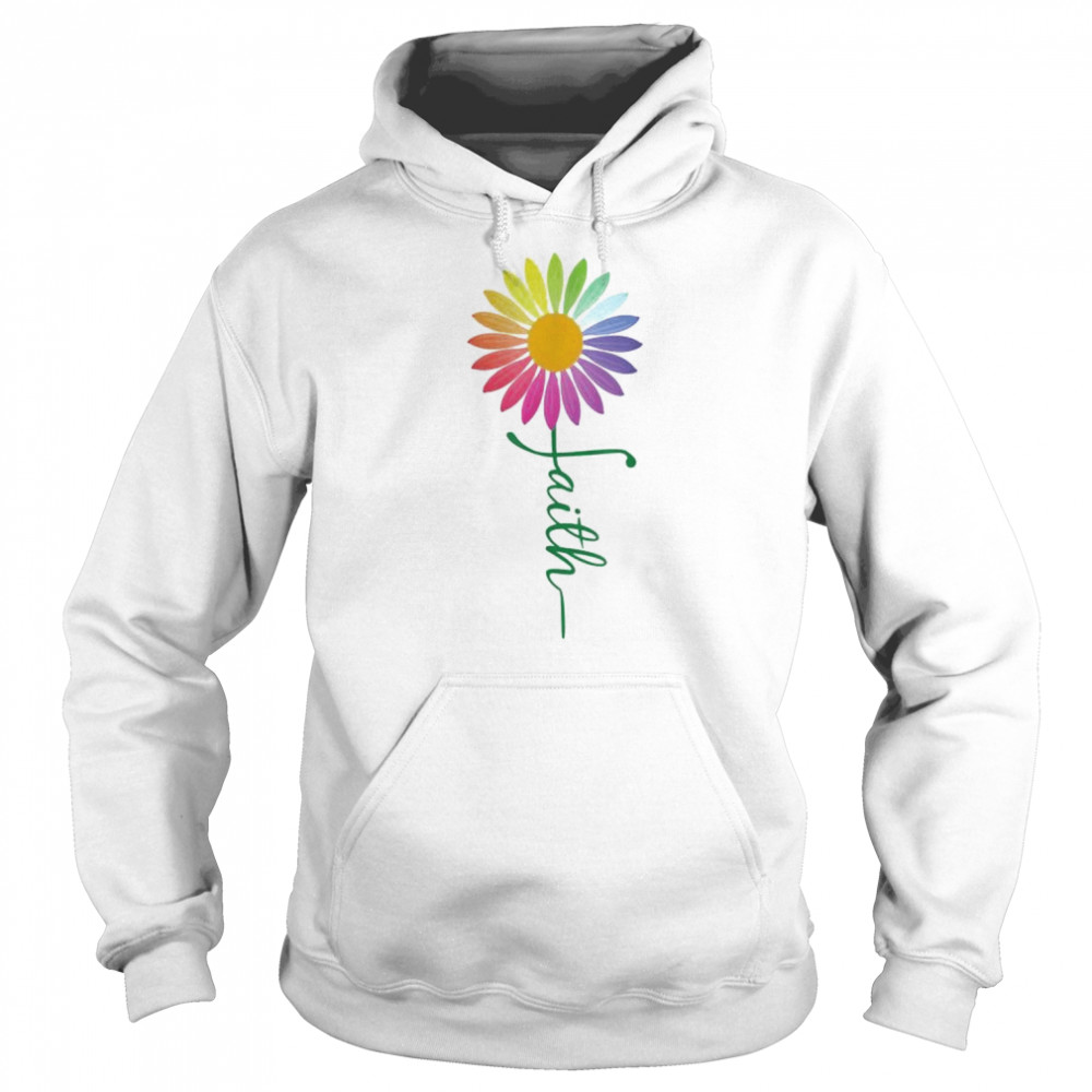 Faith cross flower rainbow  Unisex Hoodie