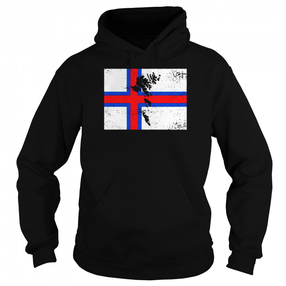 Faroe Islands Flag Silhouette Travel Nature Vacation Europe Shirt Unisex Hoodie