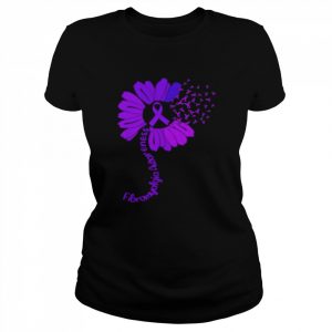 Fibromyalgia awareness ribbon sunflower  Classic Women's T-shirt