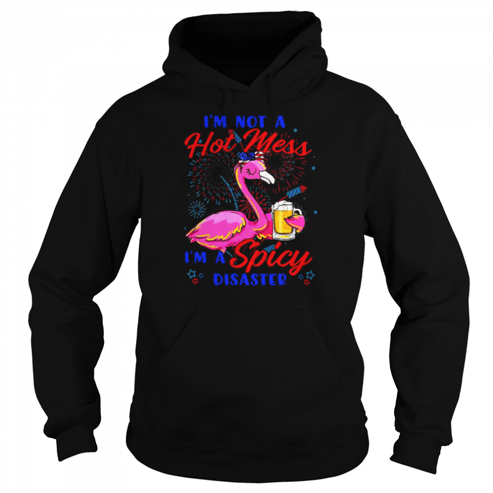 Flamingo I’m not a hot means I’m a spicy disaster  Unisex Hoodie