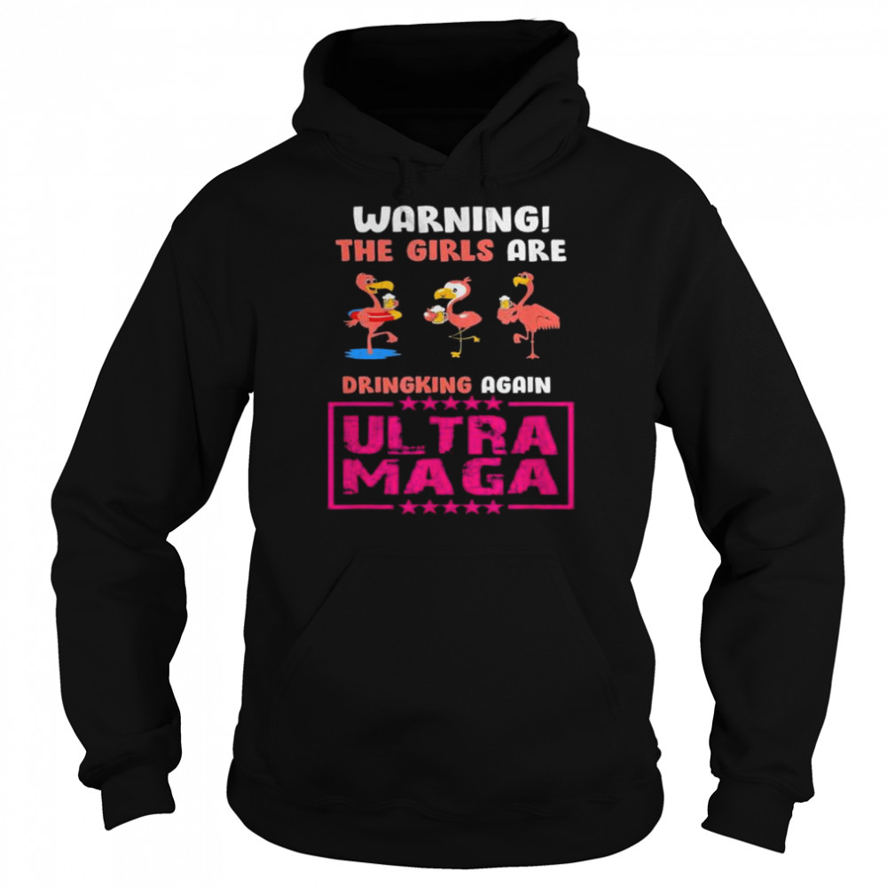 Flamingo beach summer Trump ultra maga crowd 4th july maga  Unisex Hoodie