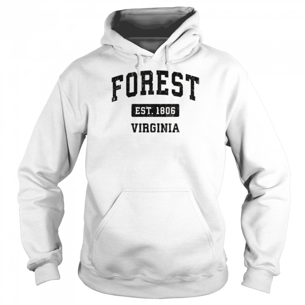 Forest Virginia VA Vintage Sports Design Black DesignShirt Unisex Hoodie