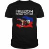 Freedom began with us haitian flag happy independence day  Classic Men's T-shirt