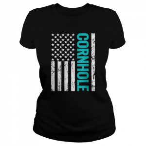 Funny Cornhole US Flag Shirt Classic Women's T-shirt