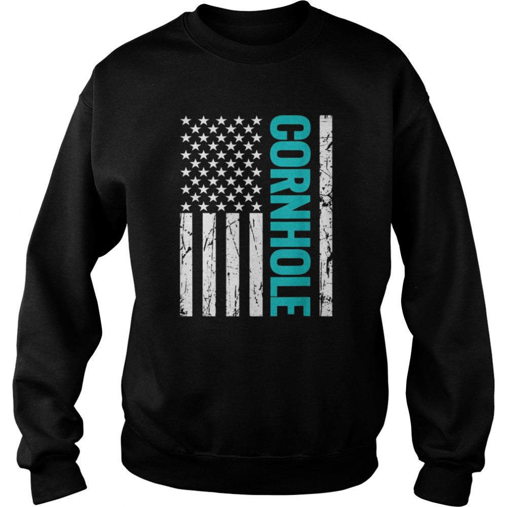 Funny Cornhole US Flag Shirt Unisex Sweatshirt