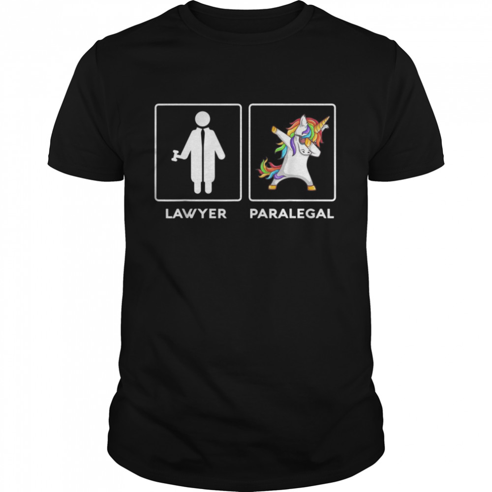 Funny Lawyer Paralegal Dabbing Unicorn Legal Law Firm Shirt