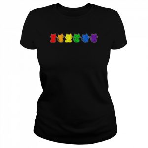 Gay Pride Cats LGBT Rainbow Flag LGBTQ Cute Cat Shirt Classic Women's T-shirt