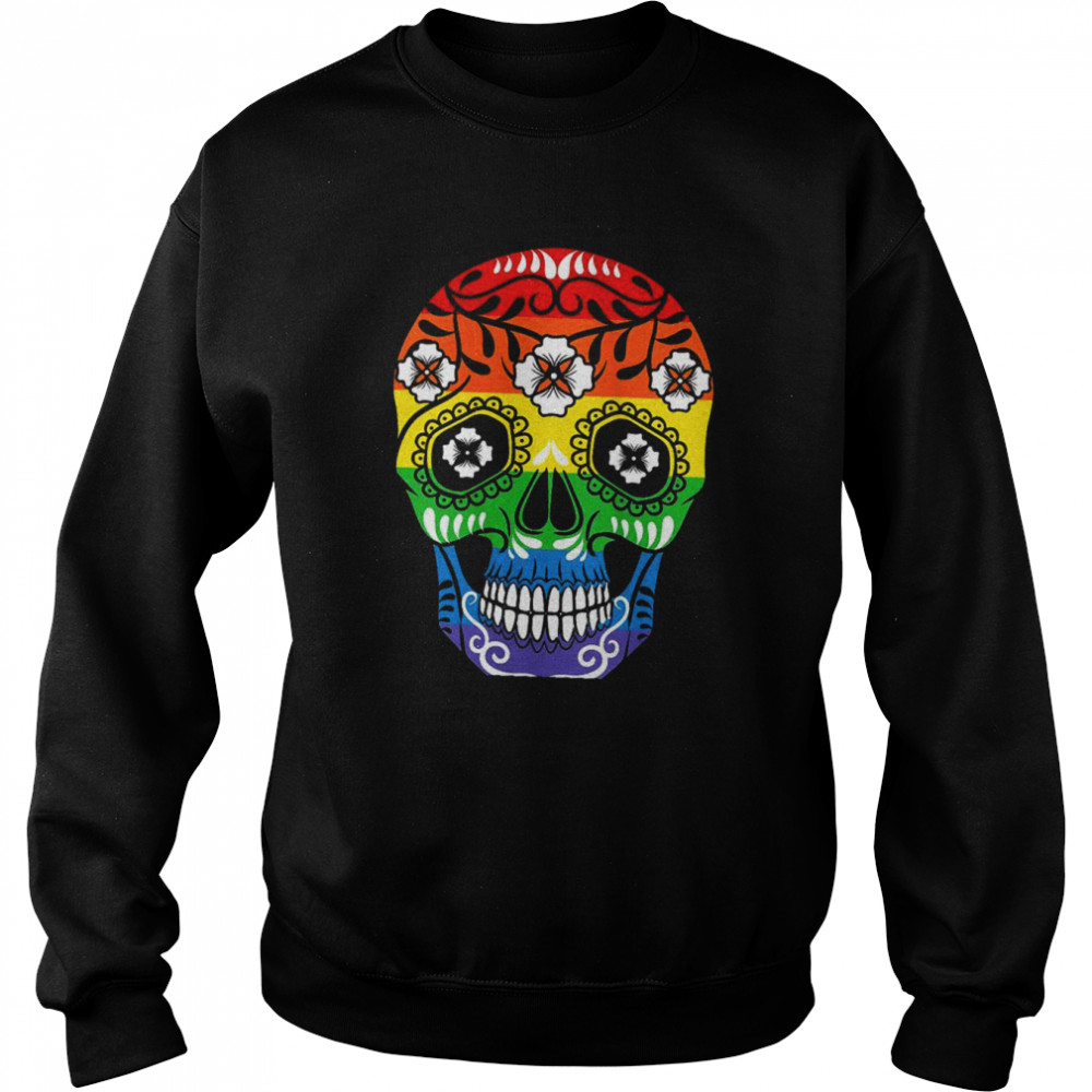 Gay Pride Sugar Skull LGBT Cinco De Mayo Shirt Unisex Sweatshirt