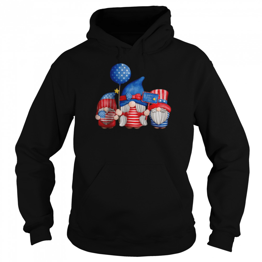 Gnome 4th Of July American Flag God Bless America T-Shirt Unisex Hoodie