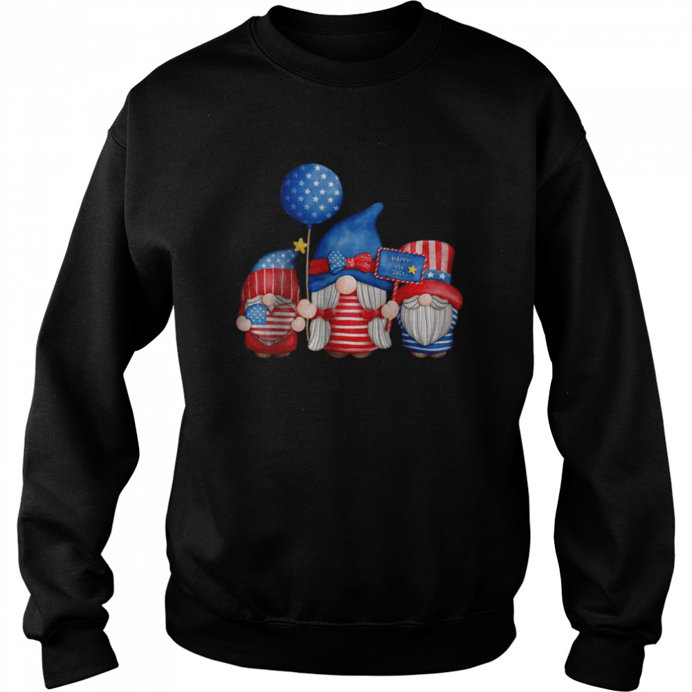 Gnome 4th Of July American Flag God Bless America T-Shirt Unisex Sweatshirt