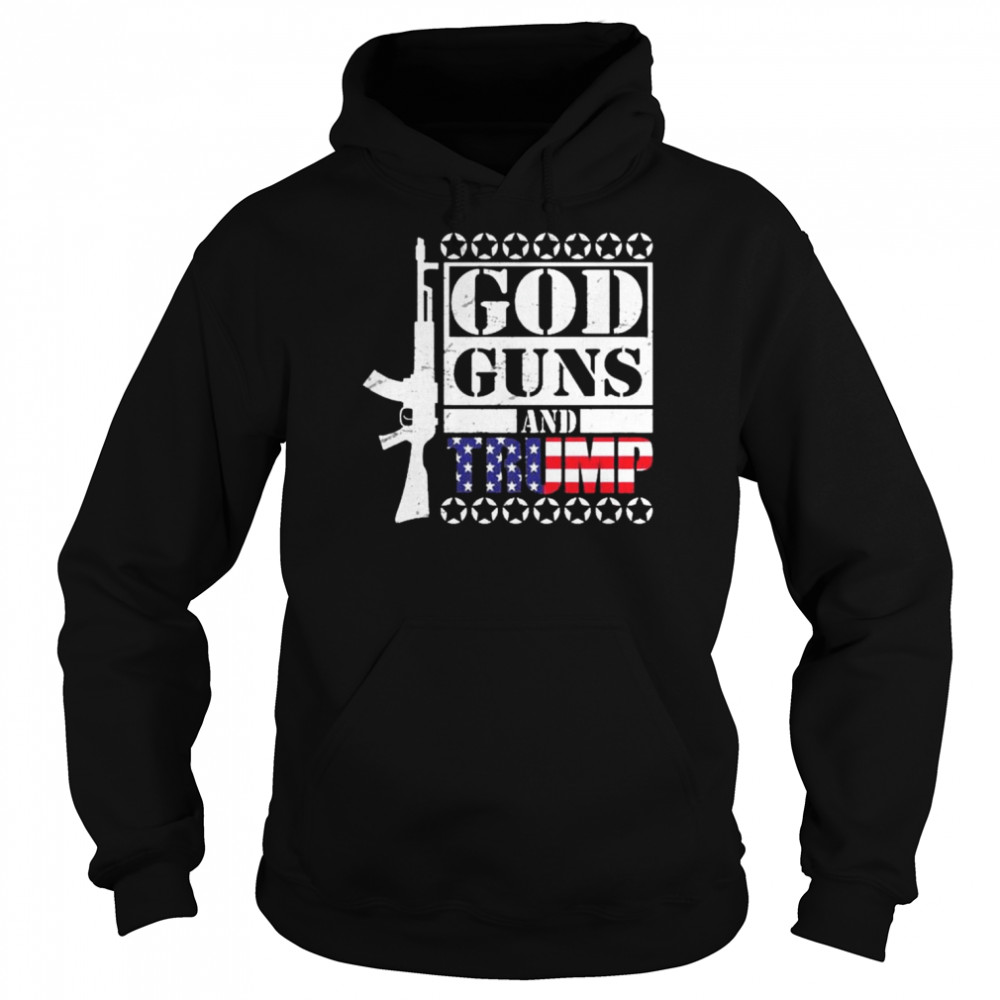 God guns Trump American flag  Unisex Hoodie