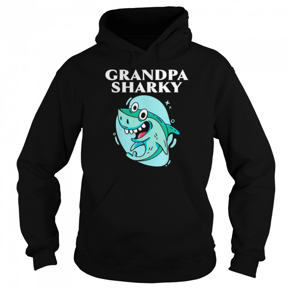 Grandpa sharky grandfather shark lover grandparent  Unisex Hoodie