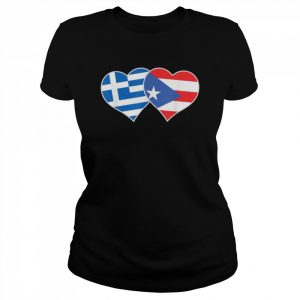 Greek Puerto Rican Flag Heart Love Greece Puerto RicoShirt Shirt Classic Women's T-shirt