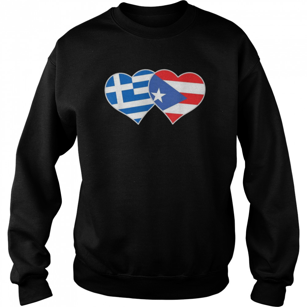 Greek Puerto Rican Flag Heart Love Greece Puerto RicoShirt Shirt Unisex Sweatshirt