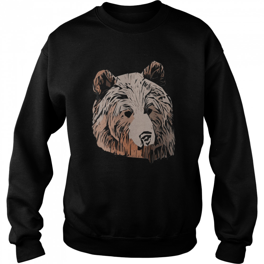 Grizzly Bear Motif Art Print Animal with Nordic BearShirt Shirt Unisex Sweatshirt