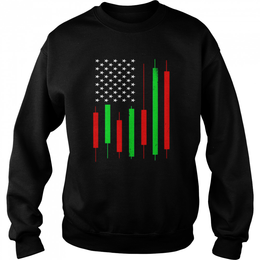 HODLn Stock chart American flag stock trader Shirt Unisex Sweatshirt