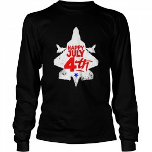 Happy july 4th American flag patriotic vintage jet fighter  Long Sleeved T-shirt