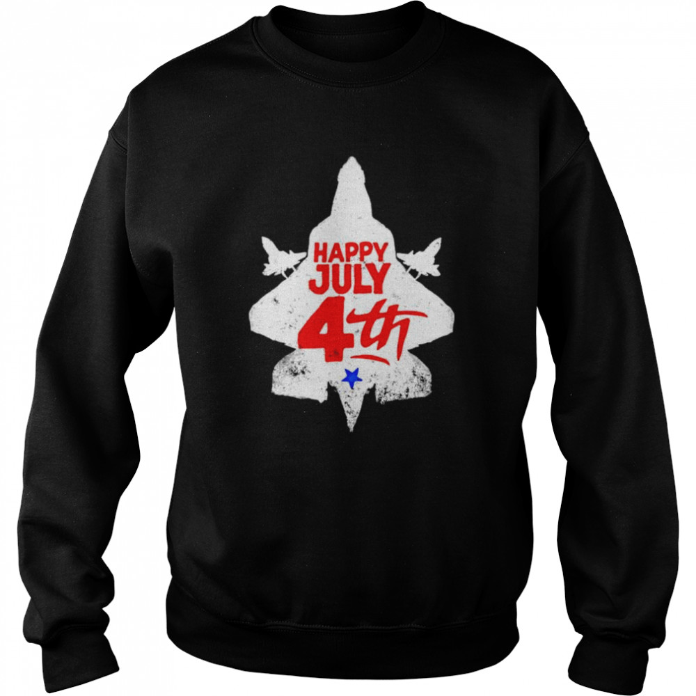 Happy july 4th American flag patriotic vintage jet fighter  Unisex Sweatshirt