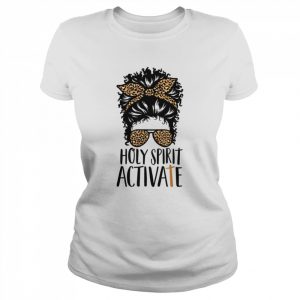 Holy Spirit Activate Black Mom Life Leopard Messy BunShirt Classic Women's T-shirt