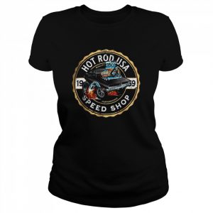 Hot Rod USA Classic Muscle Car Cartoon Distressed Design T-Shirt Classic Women's T-shirt