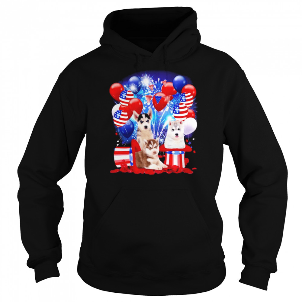 Husky Balloons Fireworks Shirt Unisex Hoodie