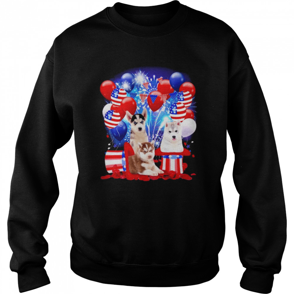 Husky Balloons Fireworks Shirt Unisex Sweatshirt