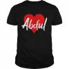 I Love Abdul First Name I Heart Named Shirt Classic Men's T-shirt