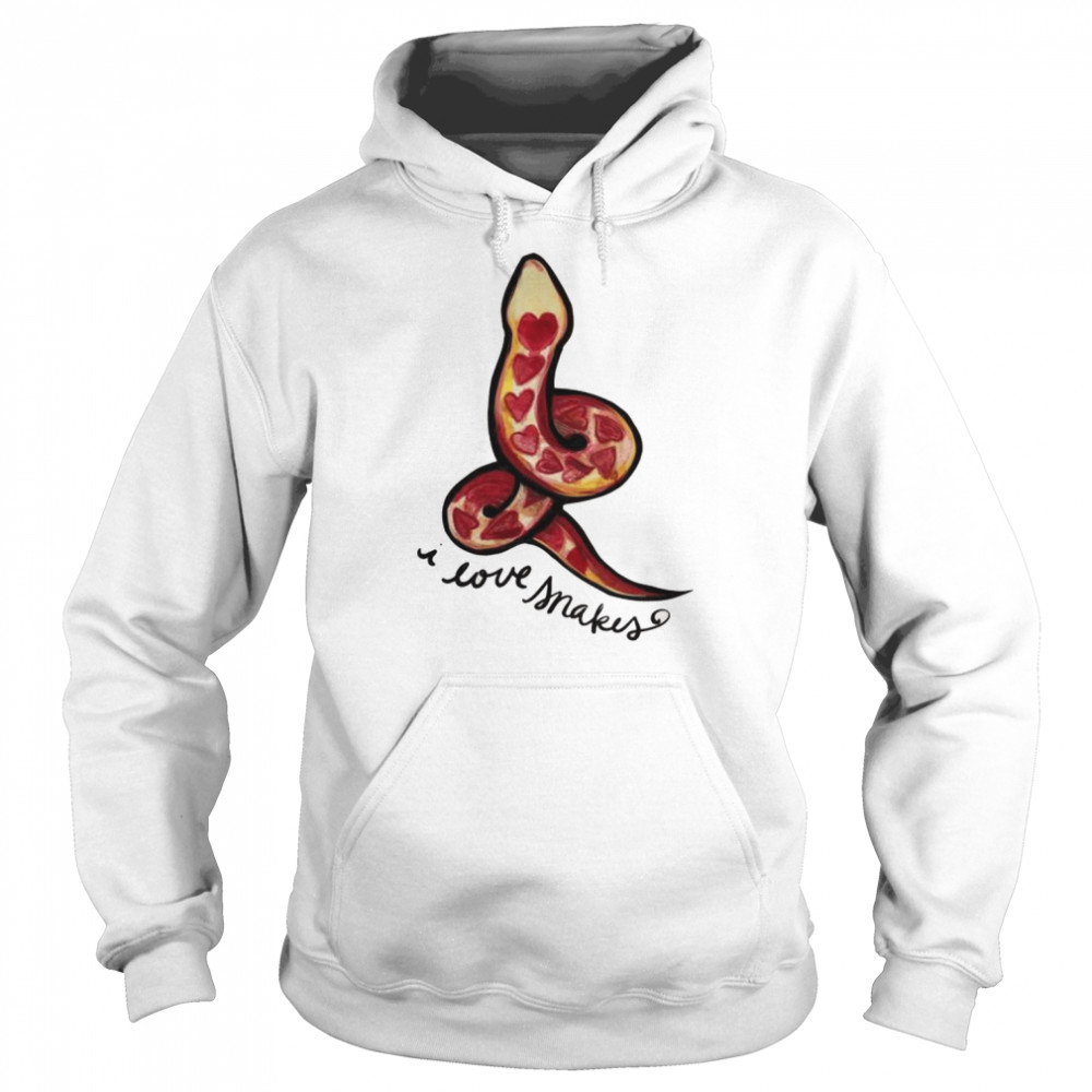 I Love Snakes cute heart snake Shirt Unisex Hoodie