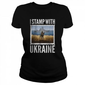 I Stamp With Ukraine Postage Stamp Flag Pride Funny 2022 T-Shirt Classic Women's T-shirt