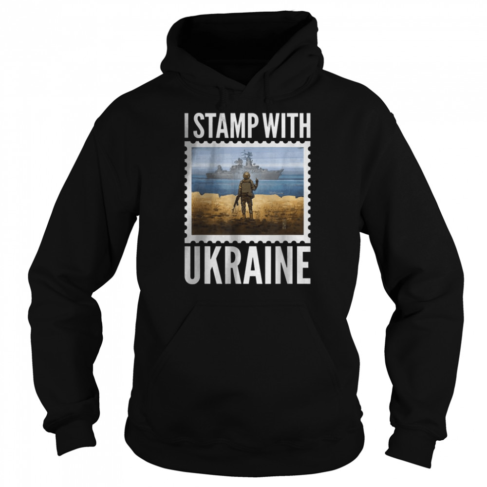 I Stamp With Ukraine Postage Stamp Flag Pride Funny 2022 T-Shirt Unisex Hoodie