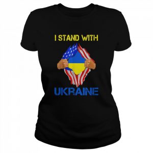 I Stand With Ukraine Ukrainian American Flag Ukraine Usa Shirt Classic Women's T-shirt