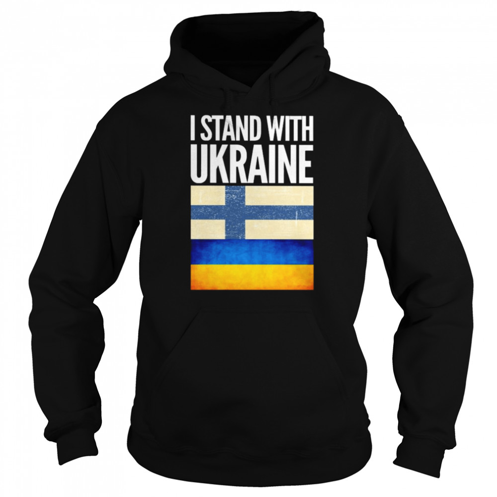 I Stand with Ukraine and Finland Flag Shirt Unisex Hoodie