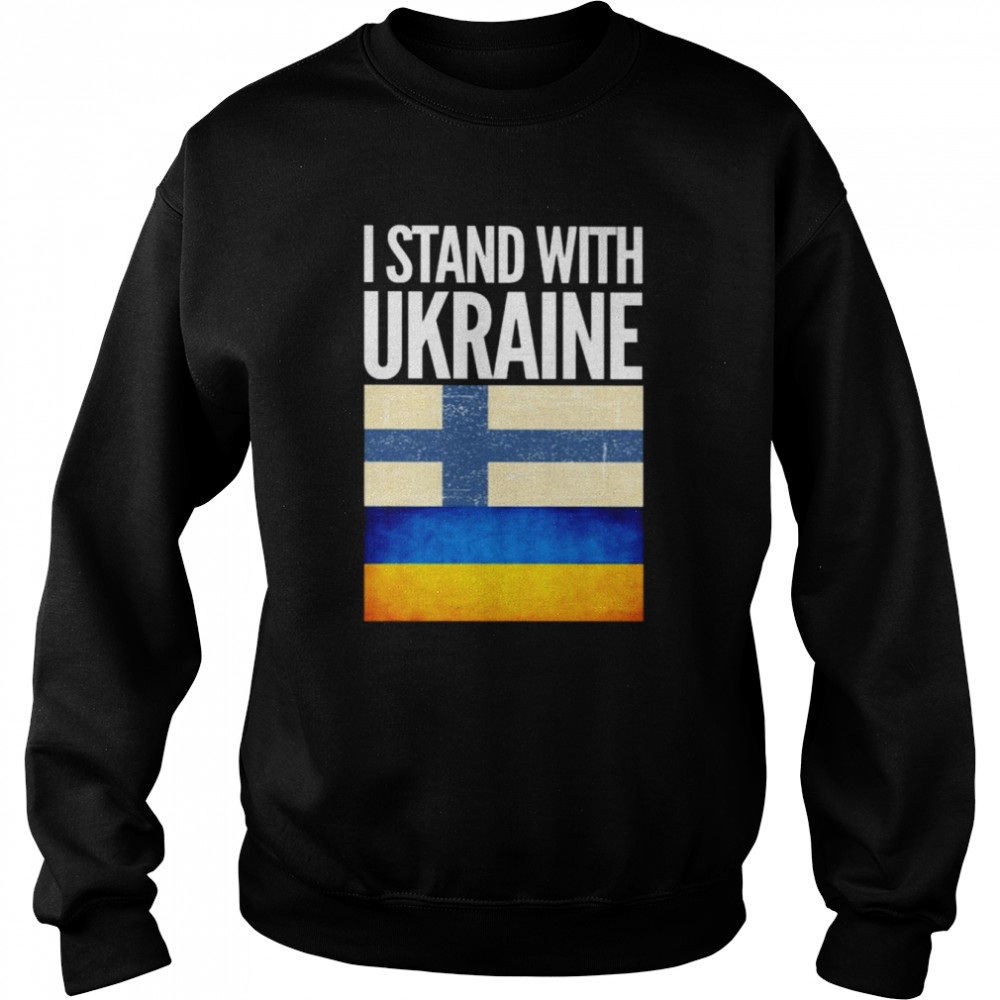 I Stand with Ukraine and Finland Flag Shirt Unisex Sweatshirt