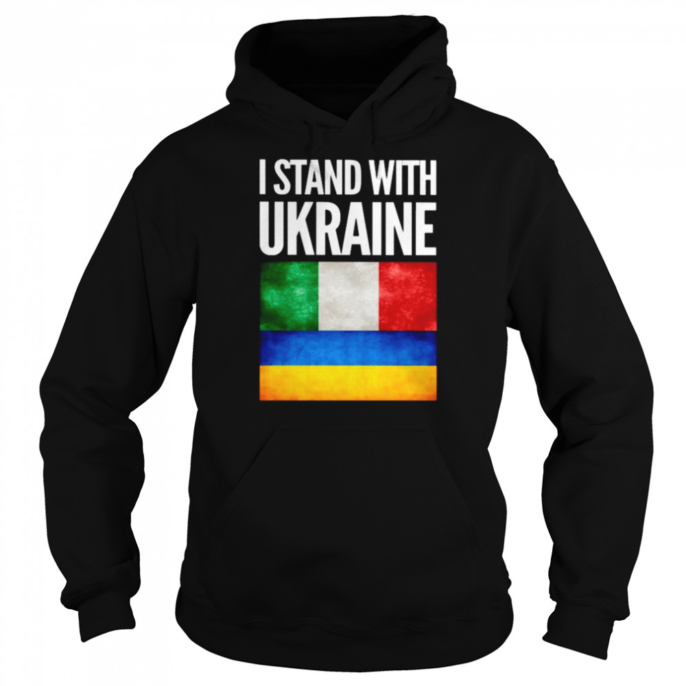 I Stand with Ukraine and Italy Flag Shirt Unisex Hoodie