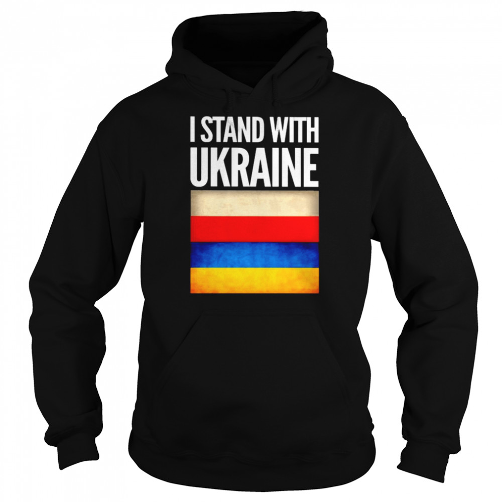 I Stand with Ukraine and Poland Flag Shirt Unisex Hoodie