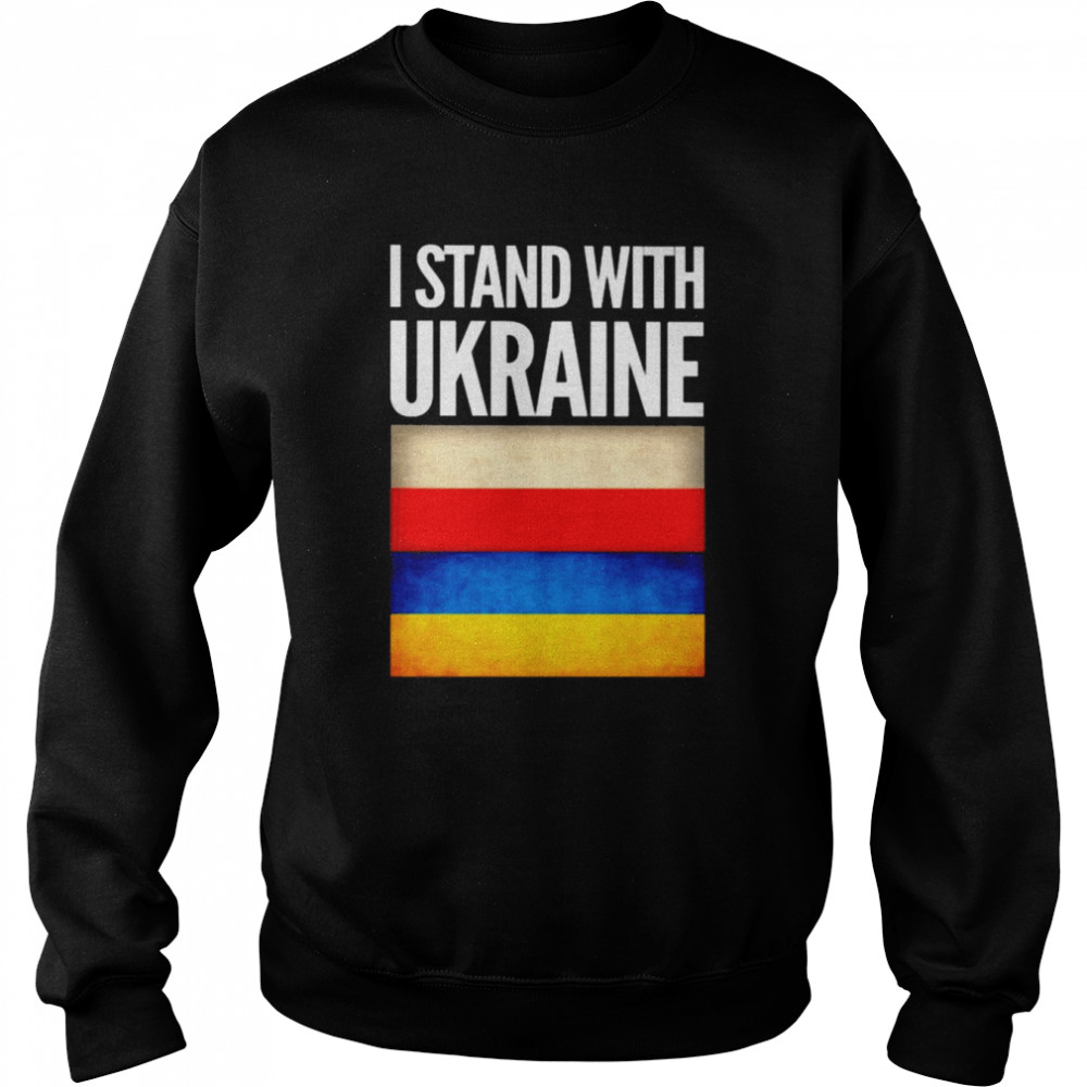 I Stand with Ukraine and Poland Flag Shirt Unisex Sweatshirt