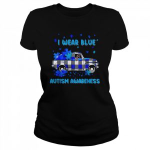 I Wear Blue For My Brother Sister Autism Awareness Boys Shirt Classic Women's T-shirt