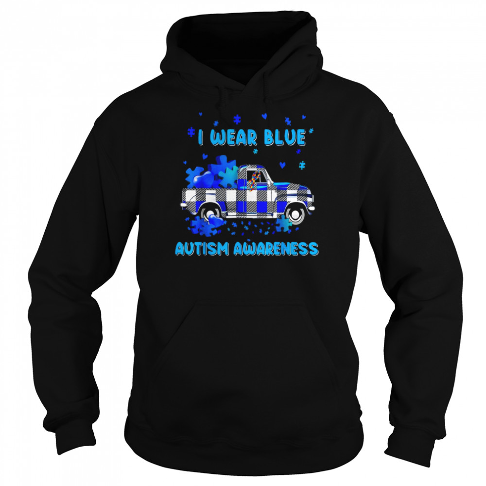 I Wear Blue For My Brother Sister Autism Awareness Boys Shirt Unisex Hoodie