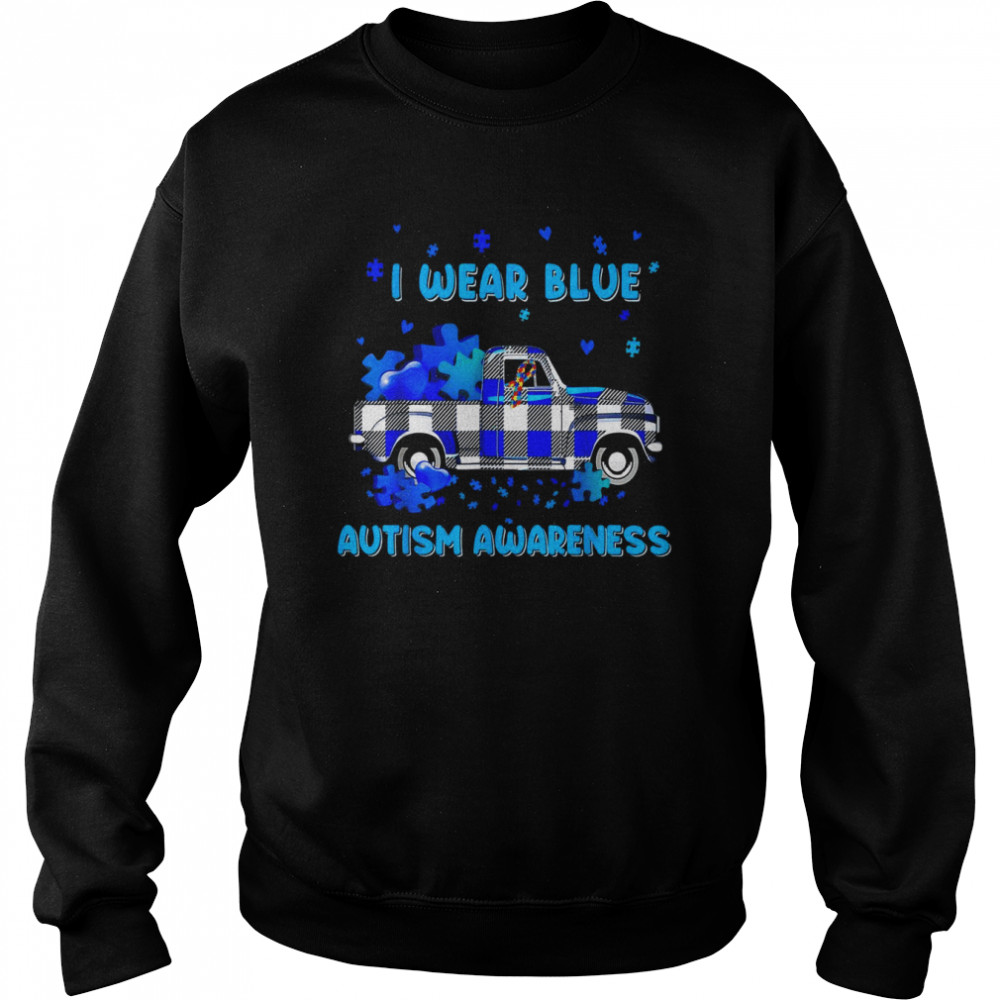 I Wear Blue For My Brother Sister Autism Awareness Boys Shirt Unisex Sweatshirt