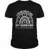 I Wear Gray For My Husband Brain Cancer Awareness Rainbow T-Shirt Classic Men's T-shirt