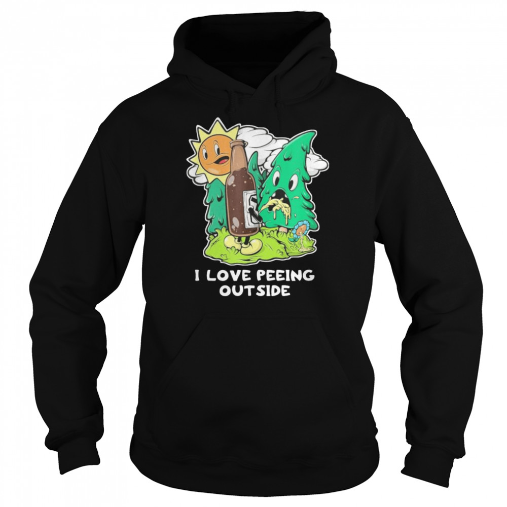 I love peeing outside retro camping drinking hiking  Unisex Hoodie