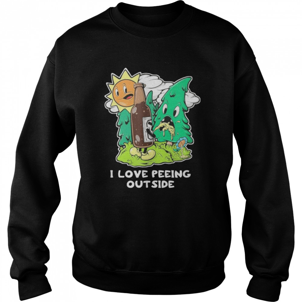 I love peeing outside retro camping drinking hiking  Unisex Sweatshirt